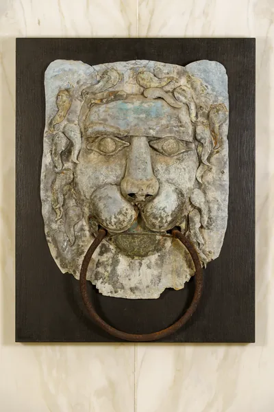 French 18th c. Zinc, Lion Mask Door Knocker