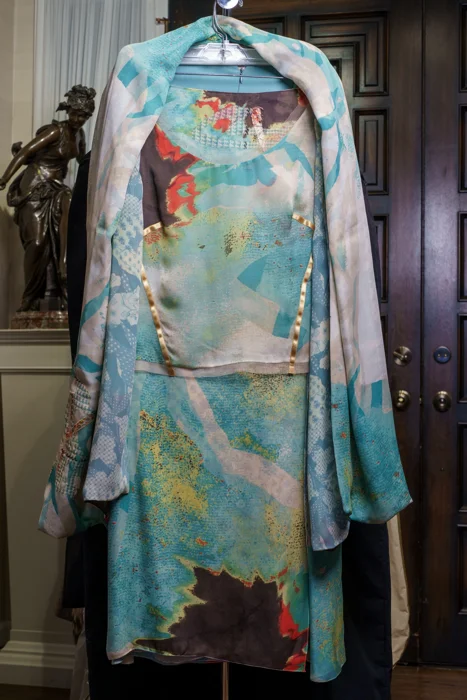 Christian Lacroix, Paris - Aqua Silk Multi-Piece Evening Ensemble