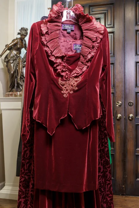 Exceptional Burgundy Velvet Concert Gown & Vintage Evening Ensemble