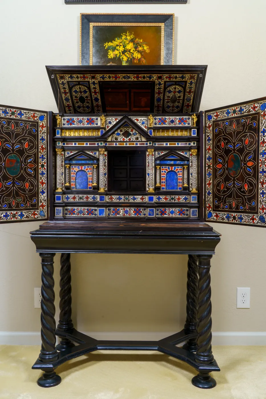 Italian 18th c. Late Baroque Cabinet on Stand ("Milan Tax Chest"), photograph 1