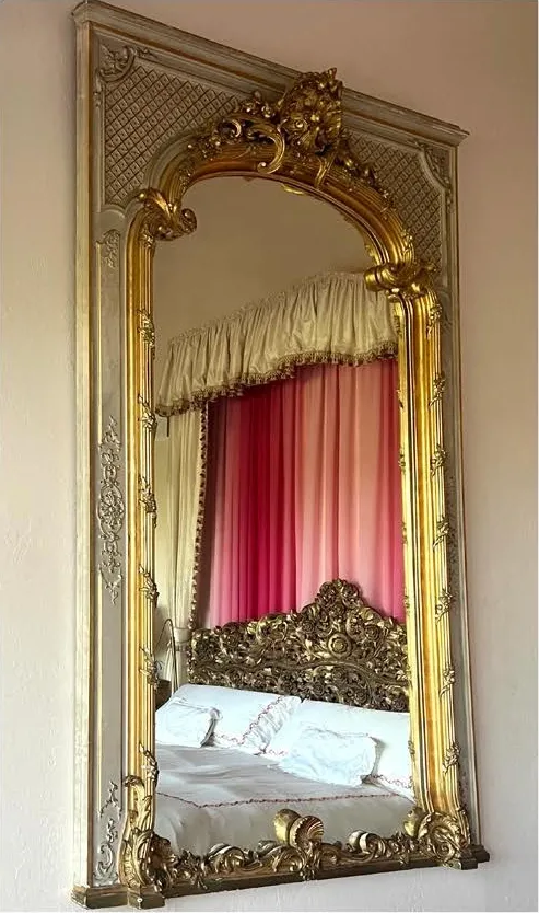 French 19th c. Louis XV Style Trumeau Mirror, photograph 1