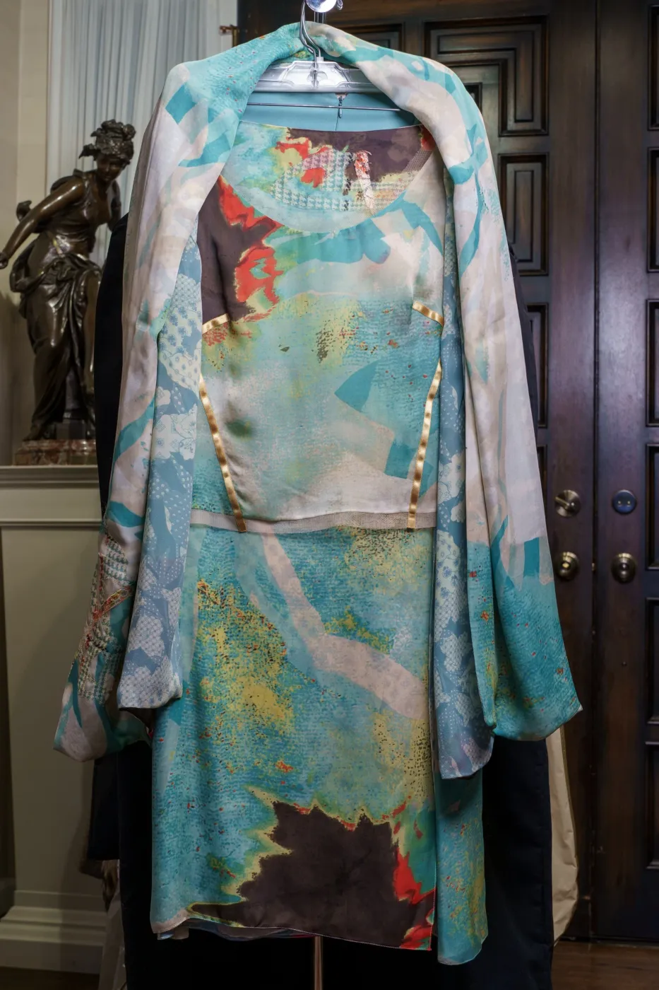 Christian Lacroix, Paris - Aqua Silk Multi-Piece Evening Ensemble, photograph 1