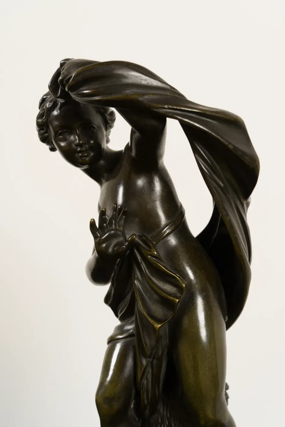 French 19c. Bronze - after Falconet’s mid-18th c. original, named “Psyche”, on a Gilt Brass “Socle” (Pedestal)., photograph 1